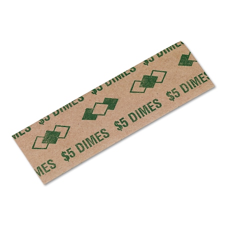 Pm Company Tubular Coin Wrappers, Dimes, $5, Pop-Open Wrappers, PK1000 53010